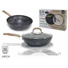 GT/STONE ECO WOOD WOK 30CM.C/GR.