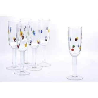 SET 6 CALICI FLUTE MILLEFIORI