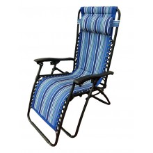 CREST/SEDIA RELAX RIGHE BLU IMBOTTITA