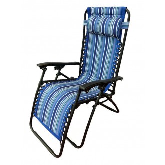 CREST/SEDIA RELAX RIGHE BLU IMBOTTITA