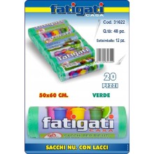 FAT/SACCHI N.U.50X60 VERDE 20PZ.C/LACCI