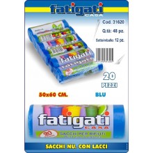 FAT/SACCHI N.U.50X60 BLU 20PZ.C/LACCI