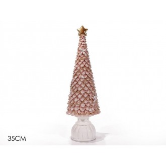 GT2/ALBERO NATALE 35CM.ROSA C/BIANCO