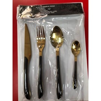 ARC/SET 4 POSATE ACCIAIO GOLD 56024