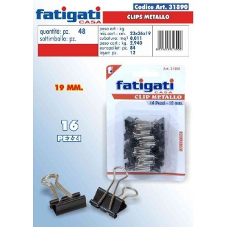 FAT/CLIP METALLO 16PZ.19MM.