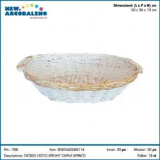 NEWARC/CESTO OVALE BI.50X36X13CM.722