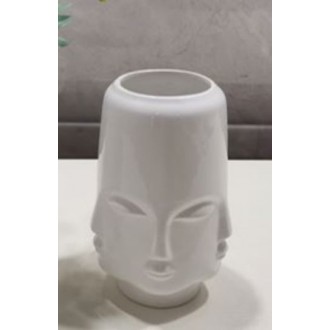 CRE/VASO BIANCO DIS.MOAI 22,5X13CM