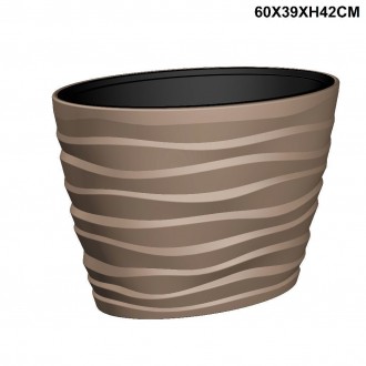 PLA/BORA VASO OVALE MOCCA 60X39X42CM.