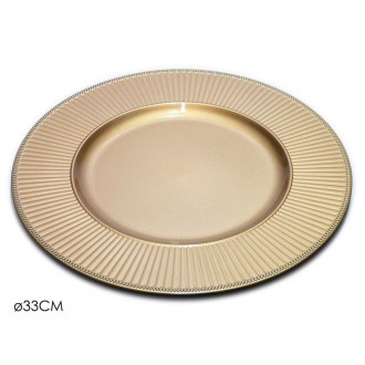 GT2/SOTTOPIATTO 33CM ORO C/RIGHE