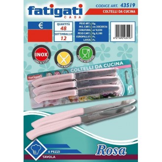 FAT/COLTELLI DA CUCINA 6PZ ROSA