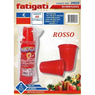 FAT/BICCHIERI PP 200CC ROSSI 50PZ