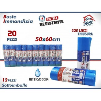 INT/BUSTE PATTUMIERA 50X60BLU 20PZ.
