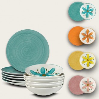 ARC/FLOWERS SET 12 PIATTI ARANCIO