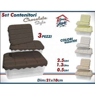 INT/SET 3 CONTENITORI CHOC.SHABBY