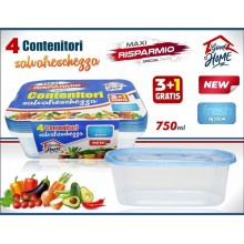 INT/SET 4 CONTENITORI OVALI 750ML.