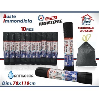 INT/BUSTE PATTUMIERA 70X110 NE.10PZ.