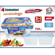 INT/SET 4 CONTENITORI DOUBLE 750ML.