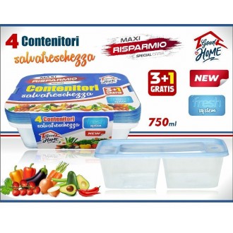 INT/SET 4 CONTENITORI DOUBLE 750ML.