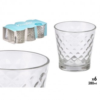 ARTE/SET 6 BICCH.ROMBI 280ML.